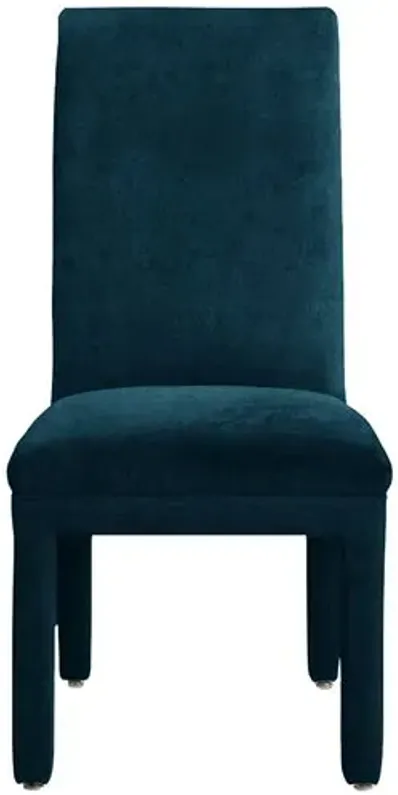 Monroe Side Chair - Crypton Velvet - Handcrafted - Blue