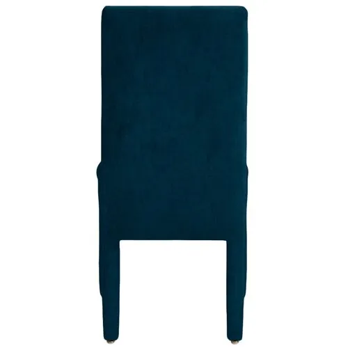 Monroe Side Chair - Crypton Velvet - Handcrafted - Blue