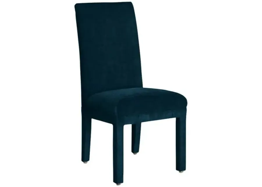 Monroe Side Chair - Crypton Velvet - Handcrafted - Blue