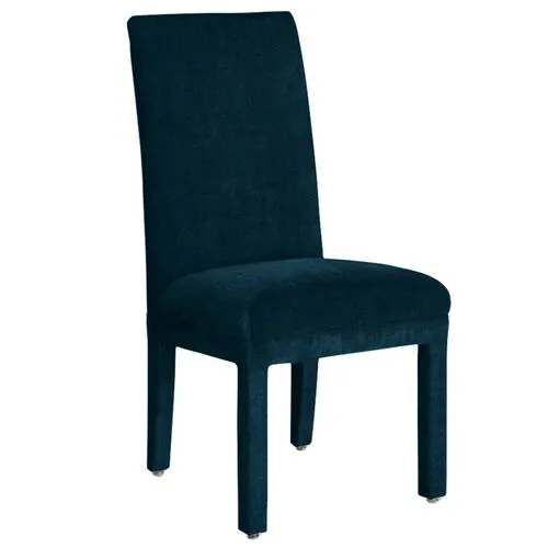 Monroe Side Chair - Crypton Velvet - Handcrafted - Blue