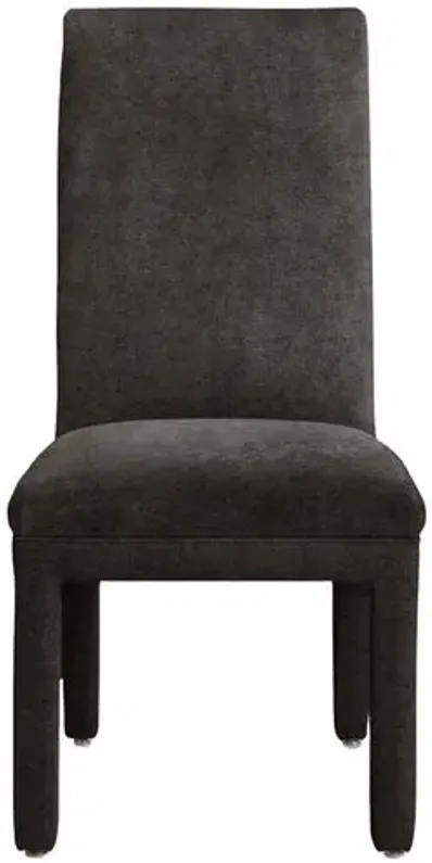 Monroe Side Chair - Crypton Velvet - Handcrafted - Gray