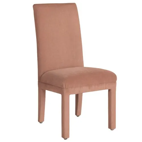 Monroe Side Chair - Crypton Velvet - Handcrafted - Pink