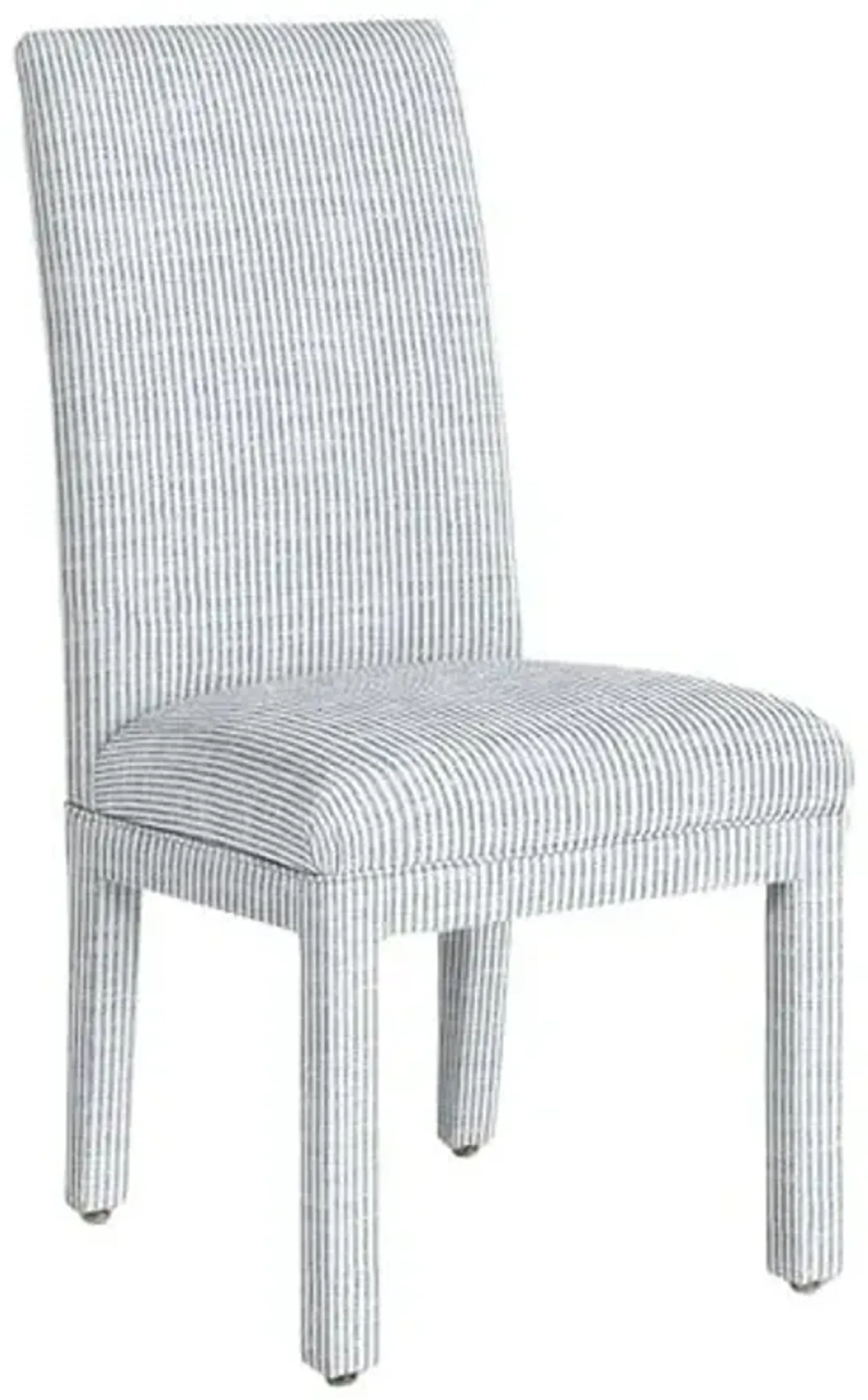 Monroe Side Chair - Inside Out Ticking Stripe - Handcrafted - Blue