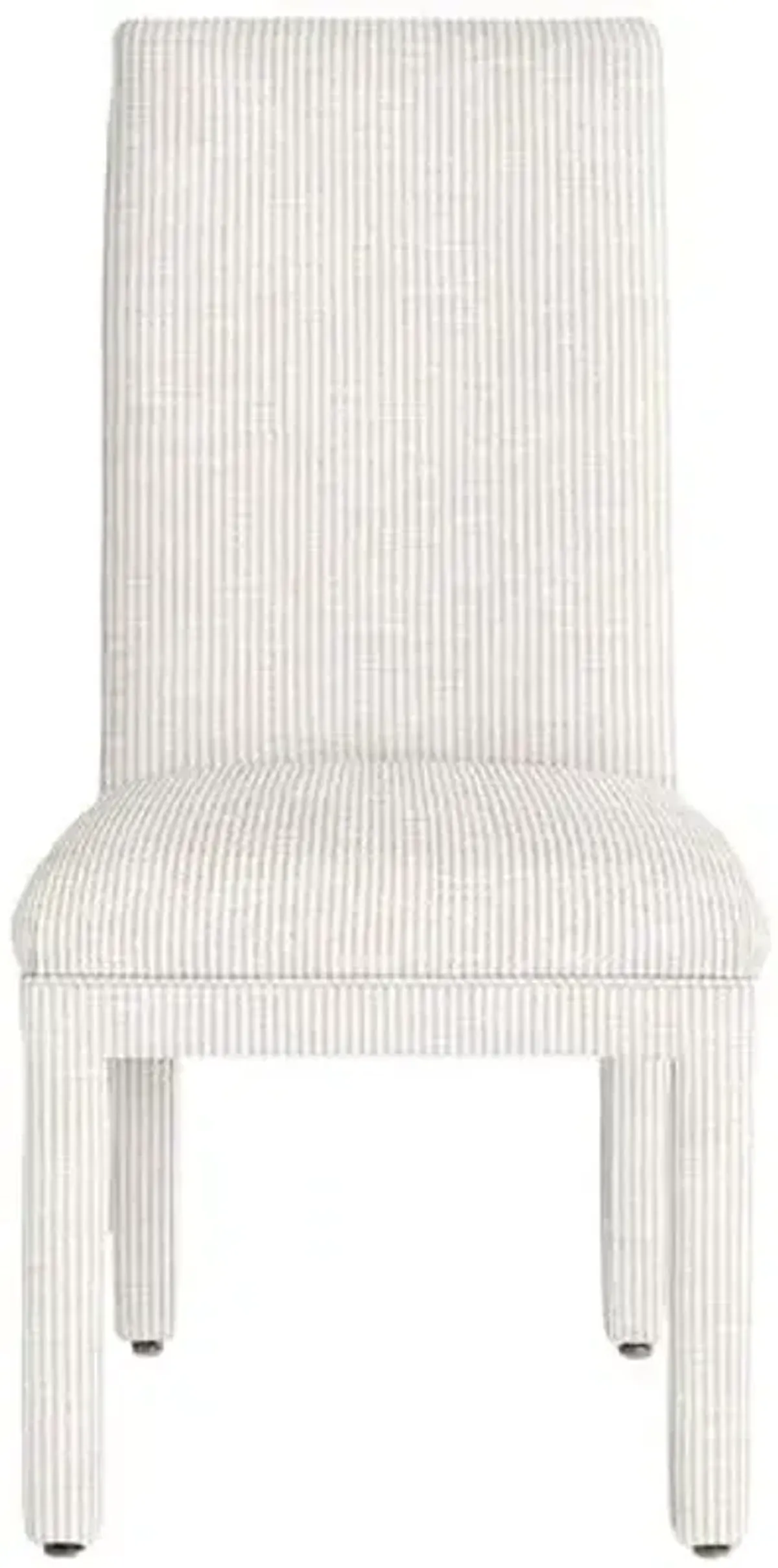 Monroe Side Chair - Inside Out Ticking Stripe - Handcrafted - Ivory