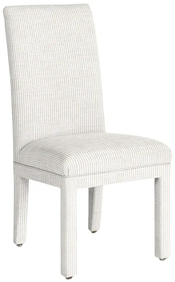 Monroe Side Chair, Inside Out Ticking Stripe