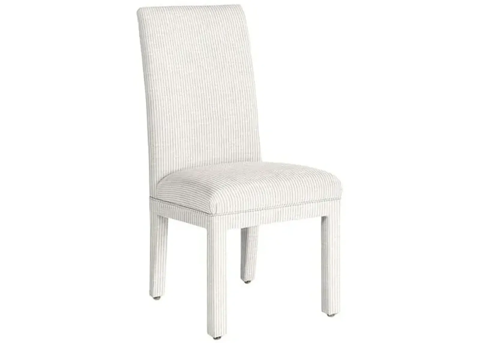 Monroe Side Chair - Inside Out Ticking Stripe - Handcrafted - Ivory