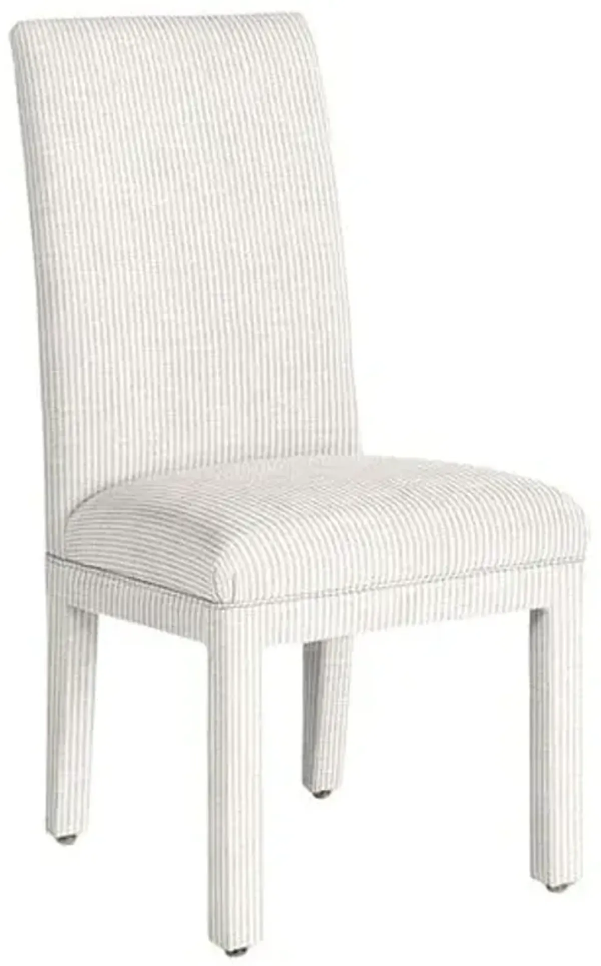 Monroe Side Chair - Inside Out Ticking Stripe - Handcrafted - Ivory