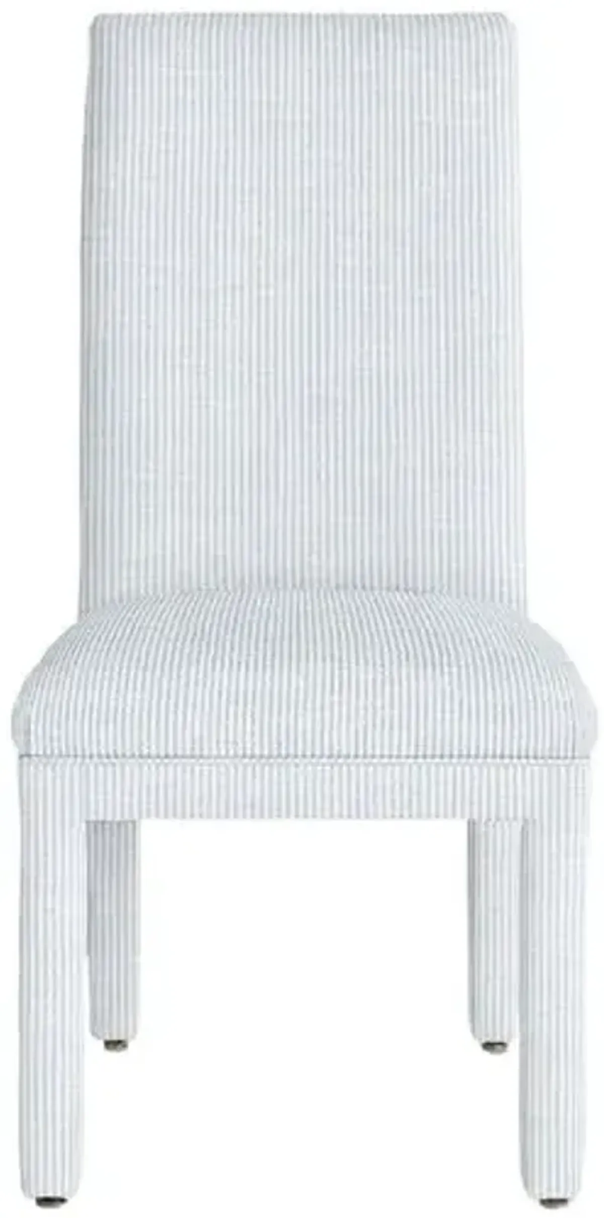 Monroe Side Chair - Inside Out Ticking Stripe - Handcrafted - Blue