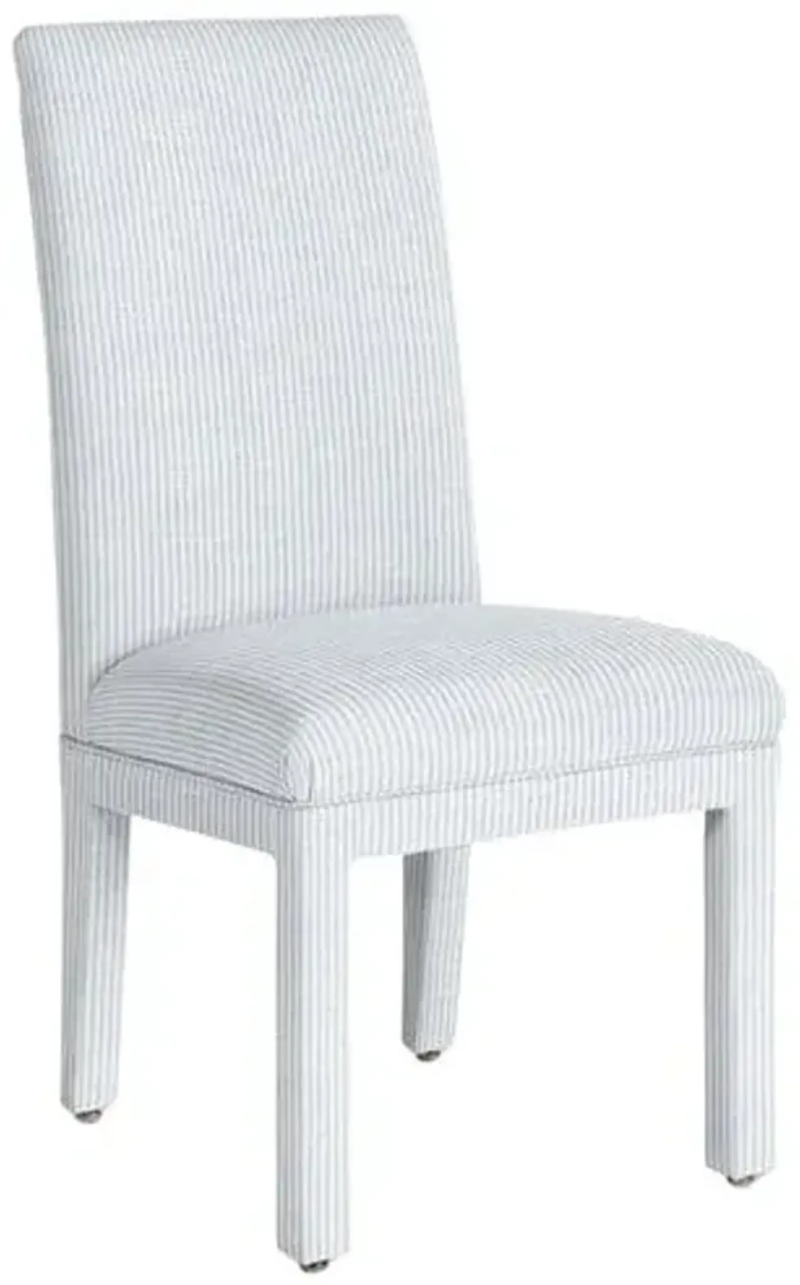 Monroe Side Chair - Inside Out Ticking Stripe - Handcrafted - Blue