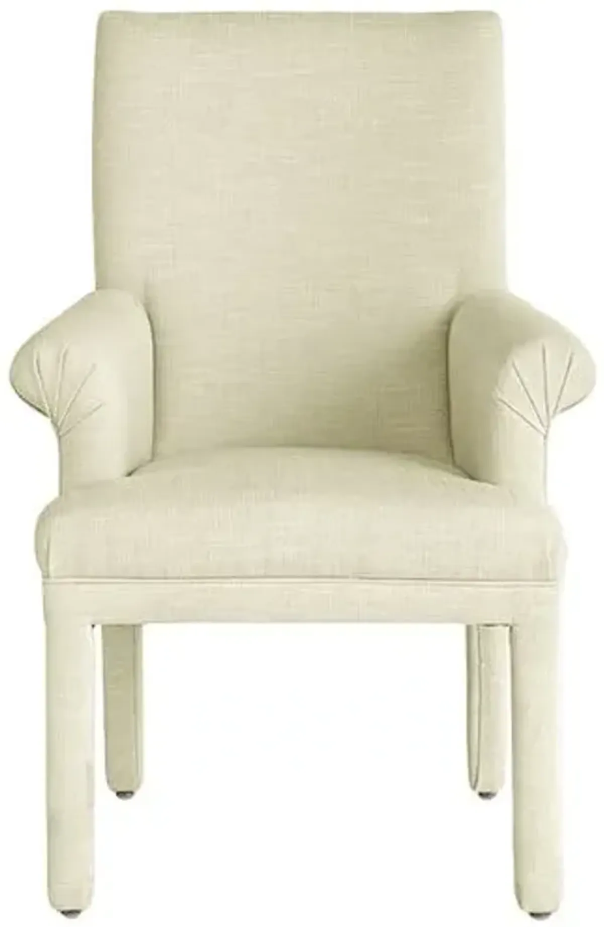 Monroe Armchair - Crypton Linen - Handcrafted - Ivory