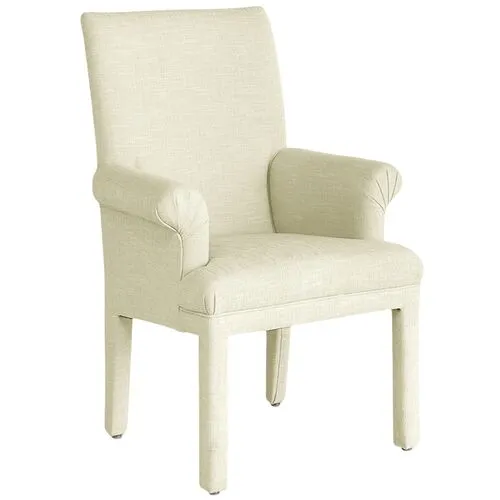 Monroe Armchair - Crypton Linen - Handcrafted - Ivory