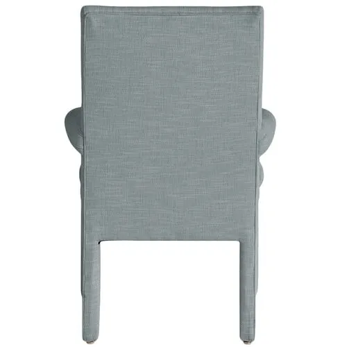 Monroe Armchair - Crypton Linen - Handcrafted - Blue