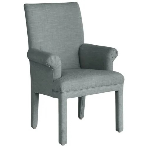 Monroe Armchair - Crypton Linen - Handcrafted - Blue