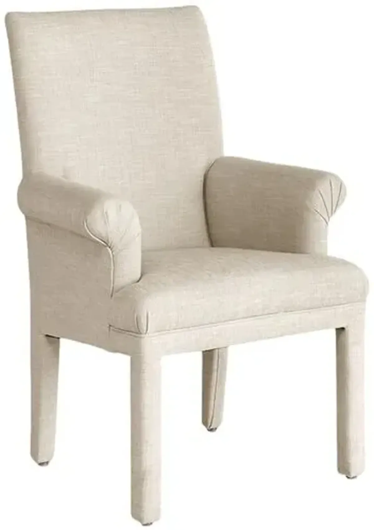 Monroe Armchair - Crypton Linen - Handcrafted - Ivory