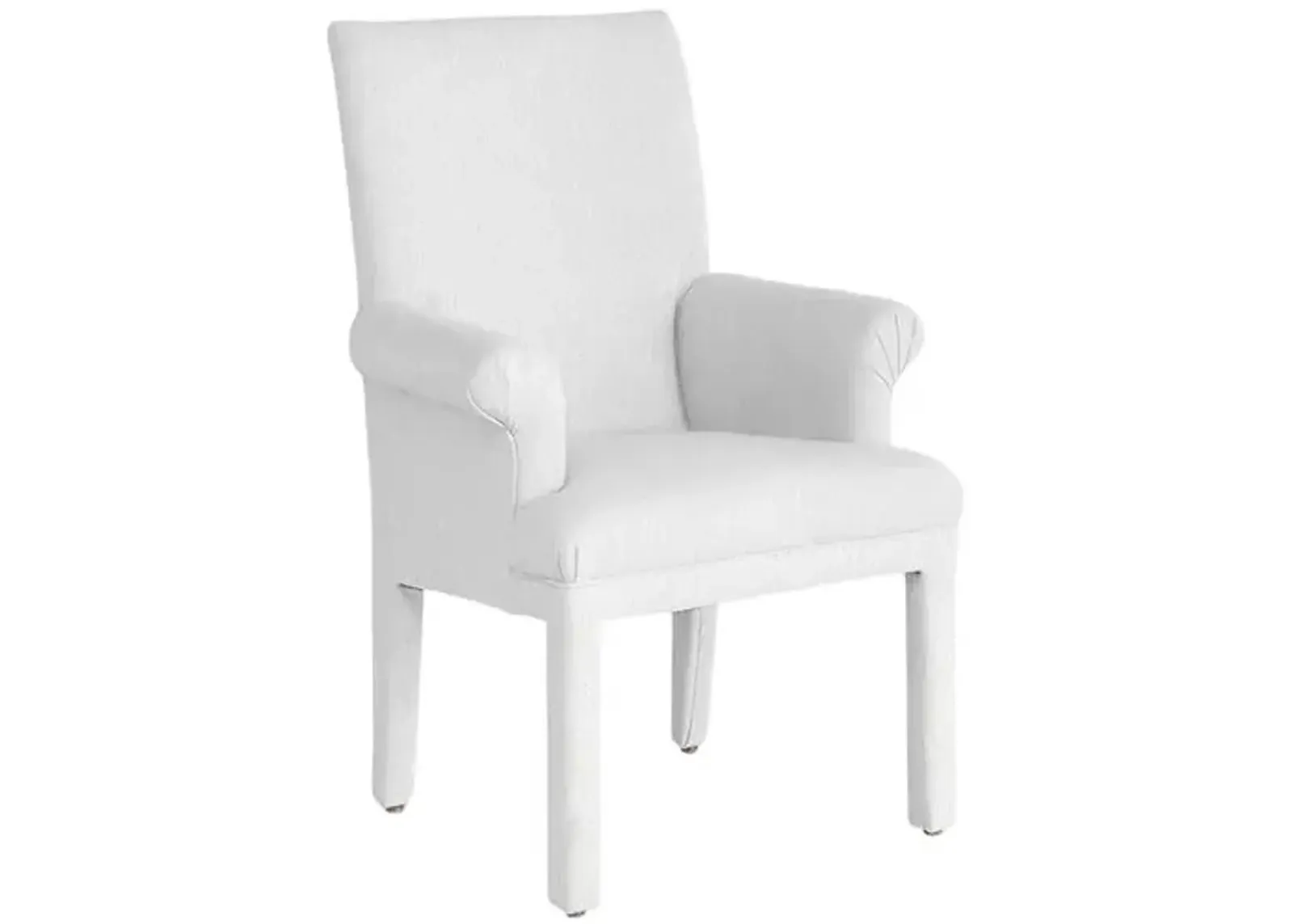 Monroe Armchair - Crypton Linen - Handcrafted - White