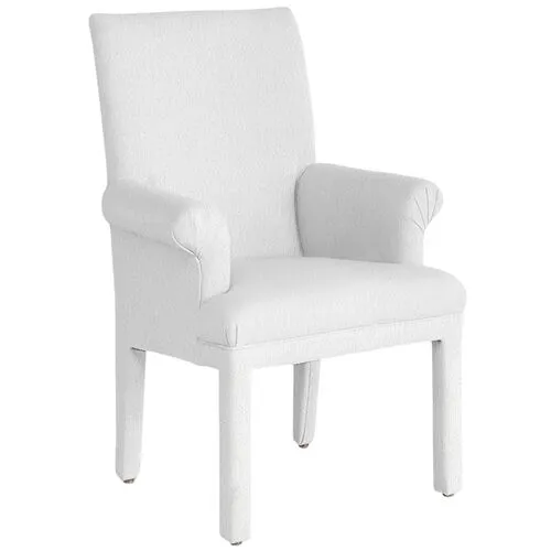 Monroe Armchair - Crypton Linen - Handcrafted - White