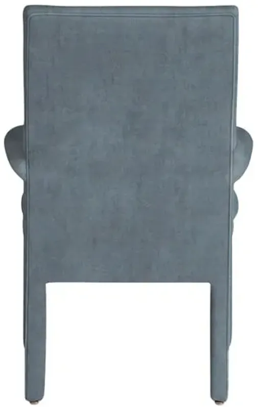 Monroe Armchair - Crypton Velvet - Handcrafted - Blue