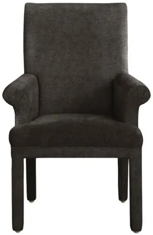 Monroe Armchair - Crypton Velvet - Handcrafted - Gray