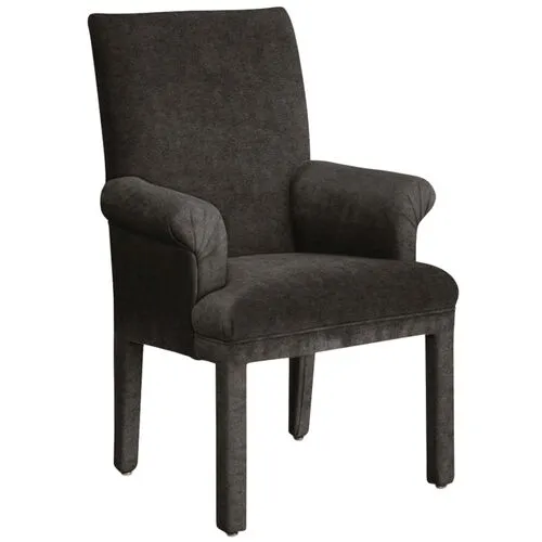 Monroe Armchair - Crypton Velvet - Handcrafted - Gray