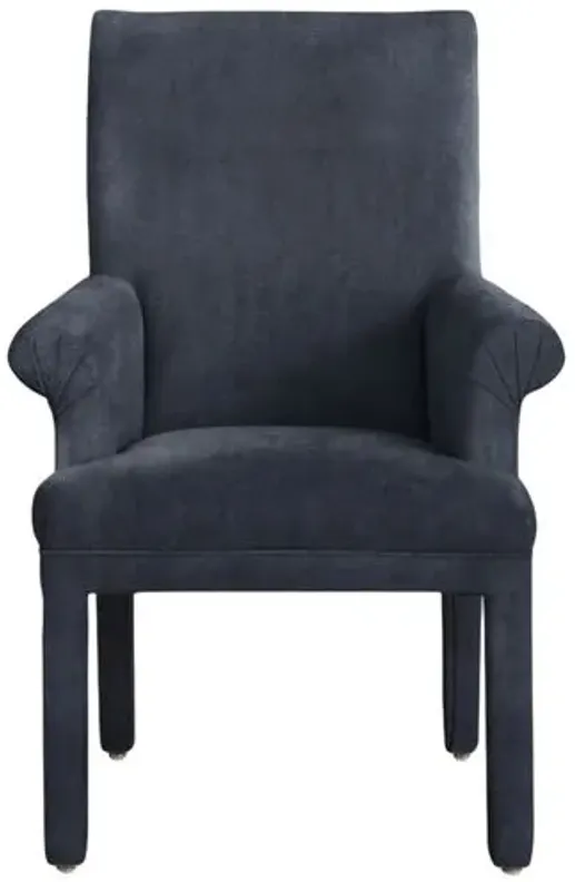 Monroe Armchair - Crypton Velvet - Handcrafted - Blue