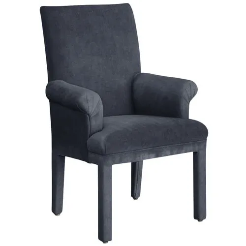 Monroe Armchair - Crypton Velvet - Handcrafted - Blue