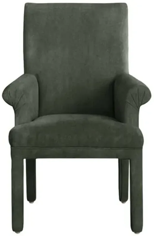 Monroe Armchair - Crypton Velvet - Handcrafted - Green