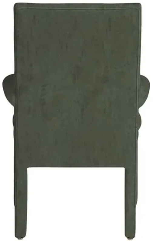 Monroe Armchair - Crypton Velvet - Handcrafted - Green