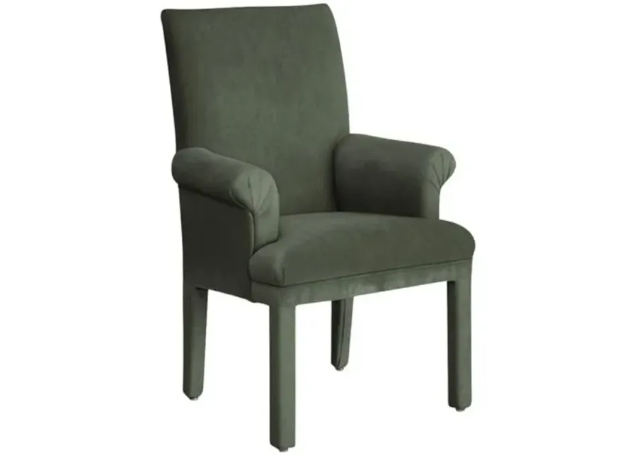 Monroe Armchair - Crypton Velvet - Handcrafted - Green