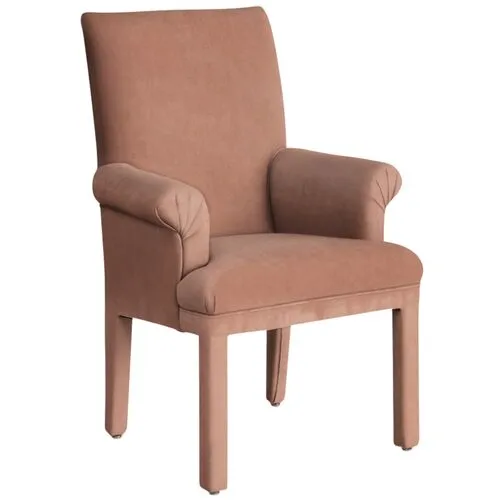 Monroe Armchair - Crypton Velvet - Handcrafted - Pink