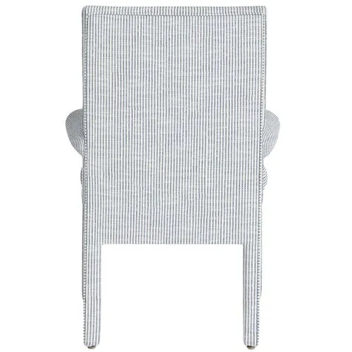 Monroe Armchair - Inside Out Ticking Stripe - Handcrafted - Blue