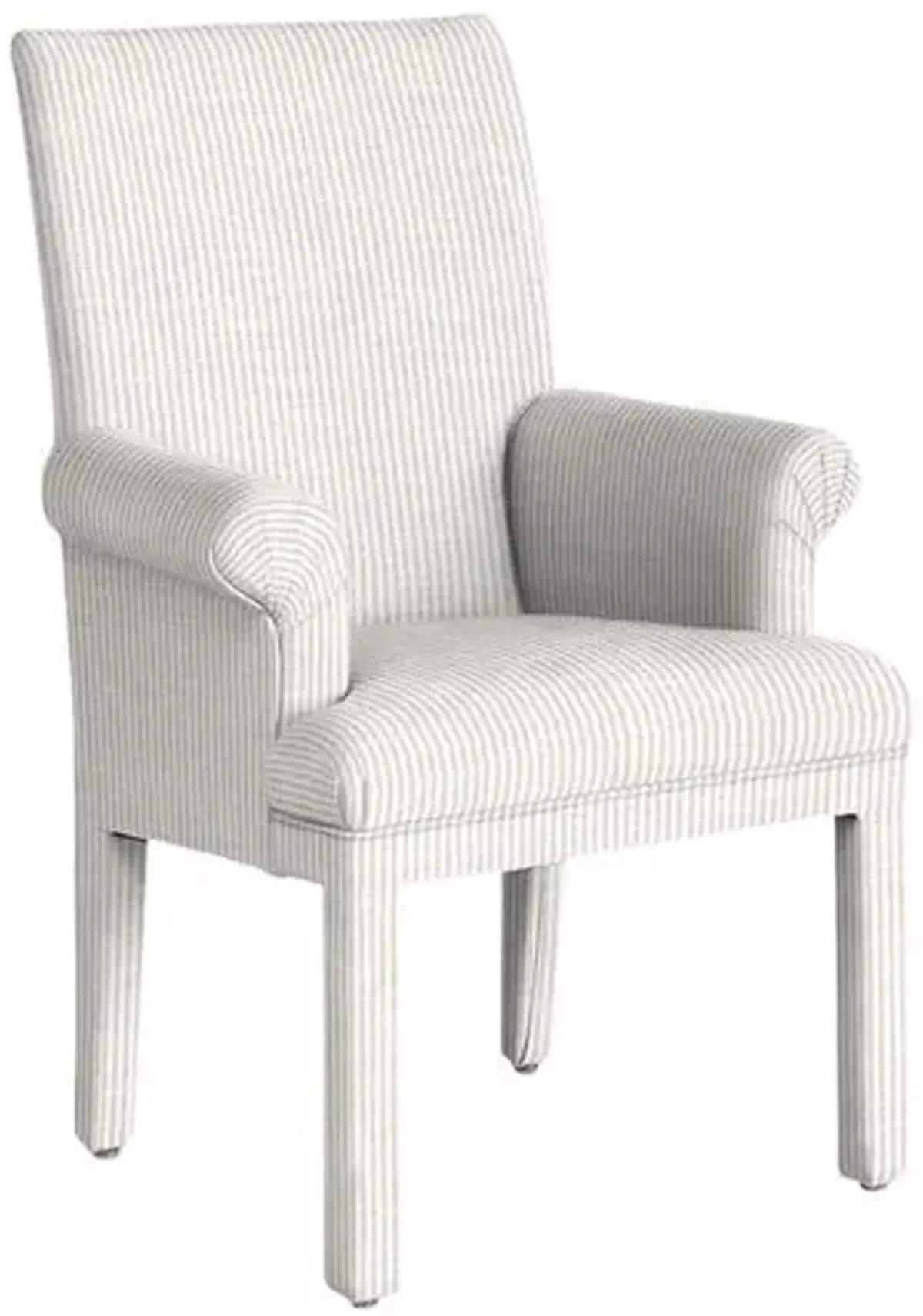 Monroe Armchair - Inside Out Ticking Stripe - Handcrafted - Ivory