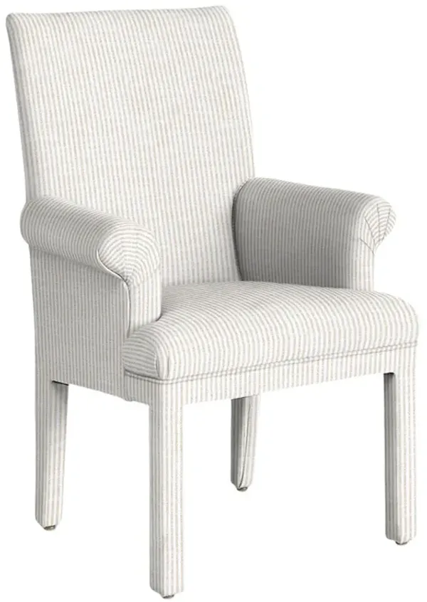 Monroe Armchair, Inside Out Ticking Stripe
