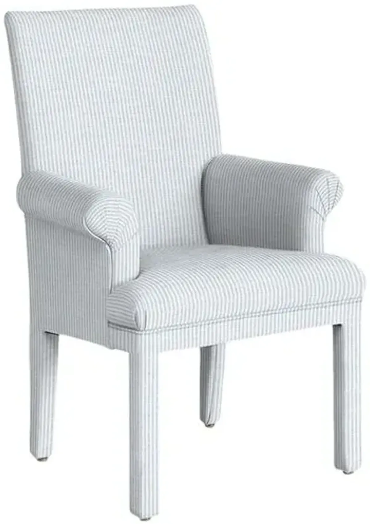 Monroe Armchair - Inside Out Ticking Stripe - Handcrafted - Blue