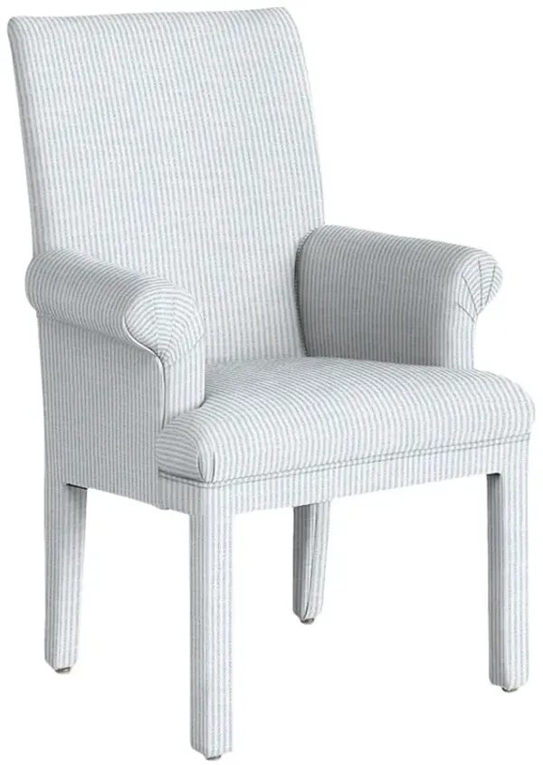 Monroe Armchair, Inside Out Ticking Stripe