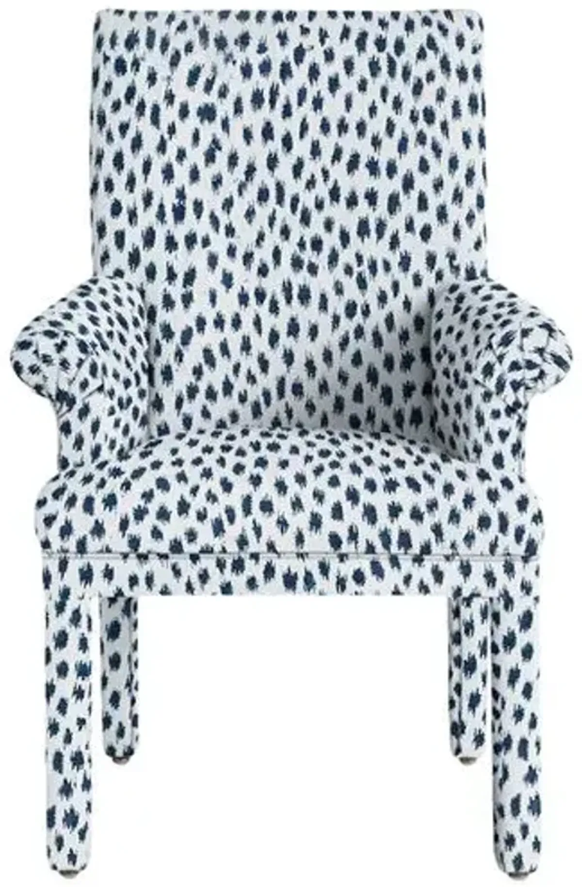 Monroe Armchair - Indigo Spot Sunbrella - Handcrafted - Blue