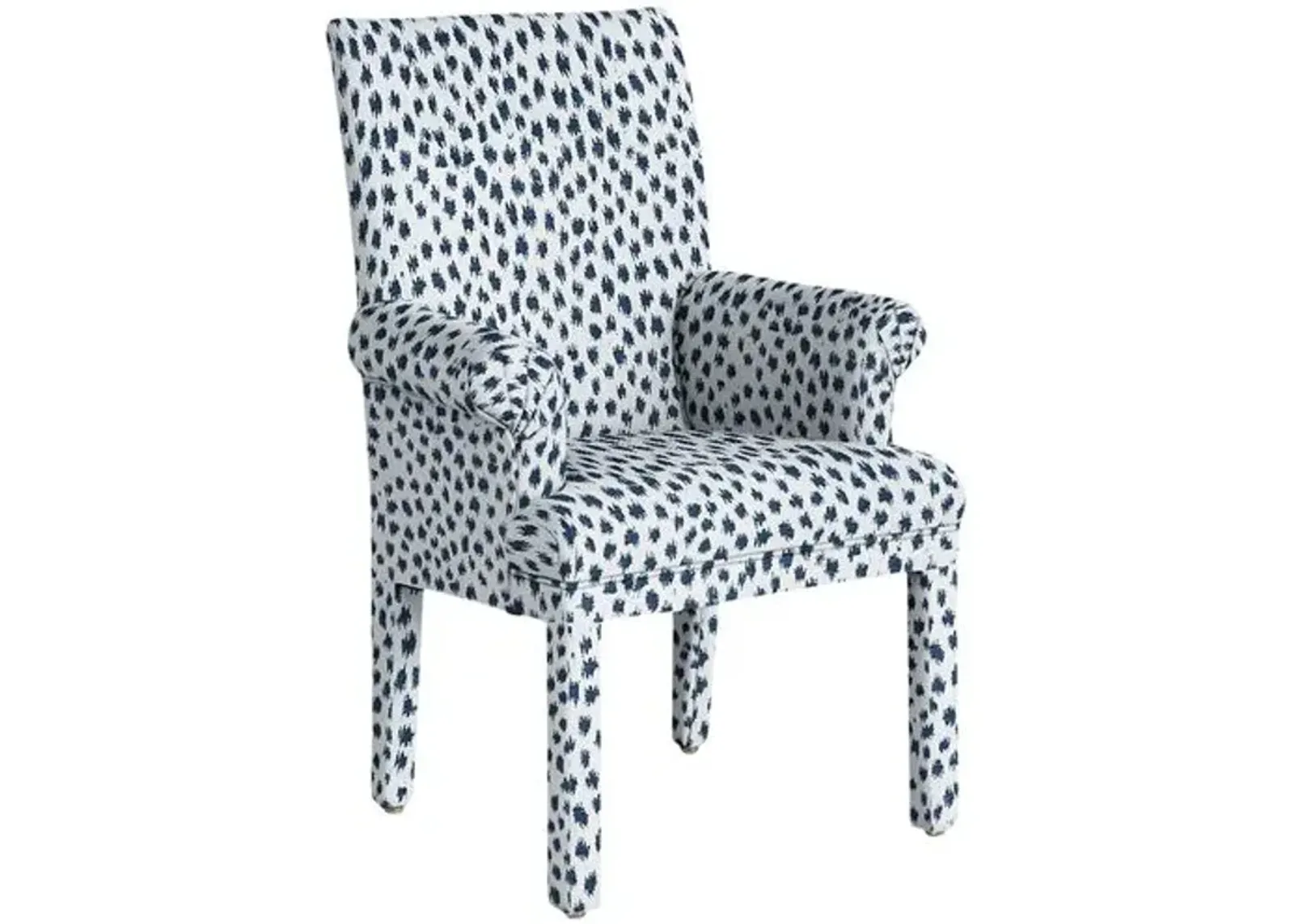 Monroe Armchair - Indigo Spot Sunbrella - Handcrafted - Blue