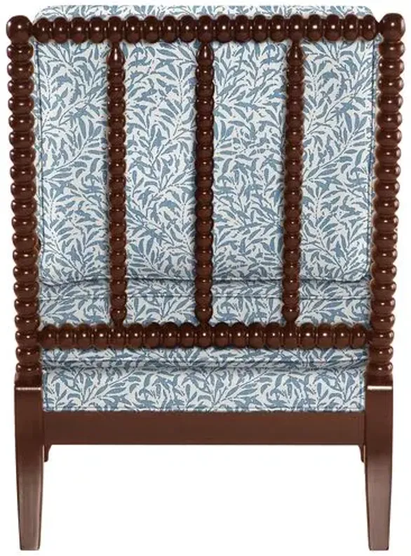 Bankwood Spindle Chair - Lunden Floral - Handcrafted - Blue