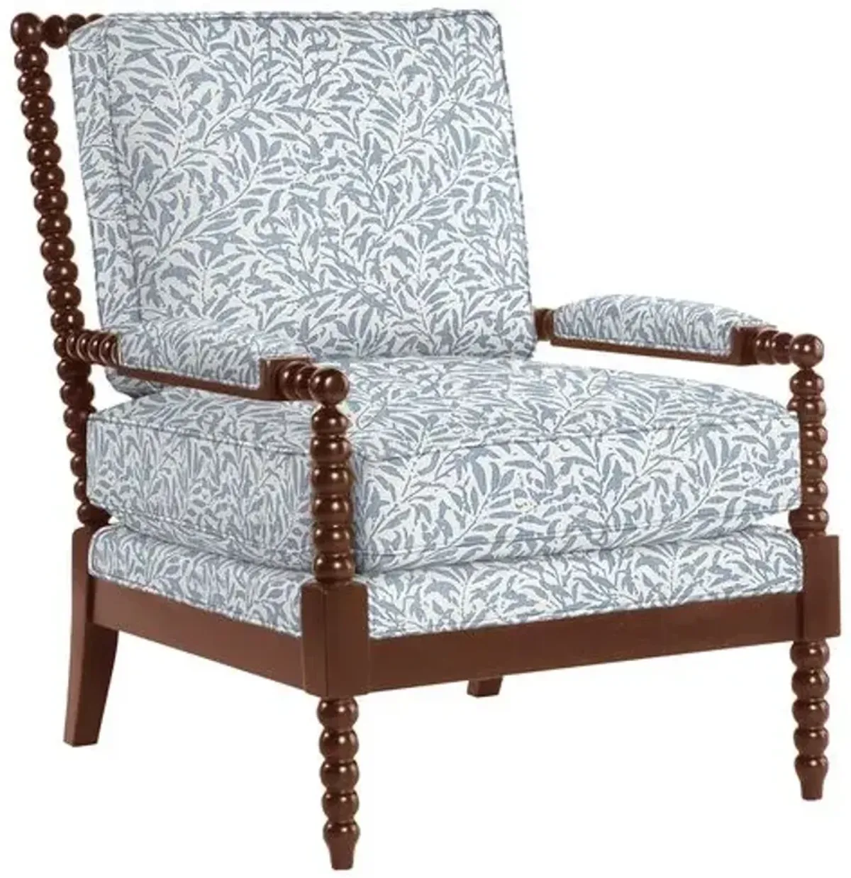 Bankwood Spindle Chair - Lunden Floral - Handcrafted - Blue