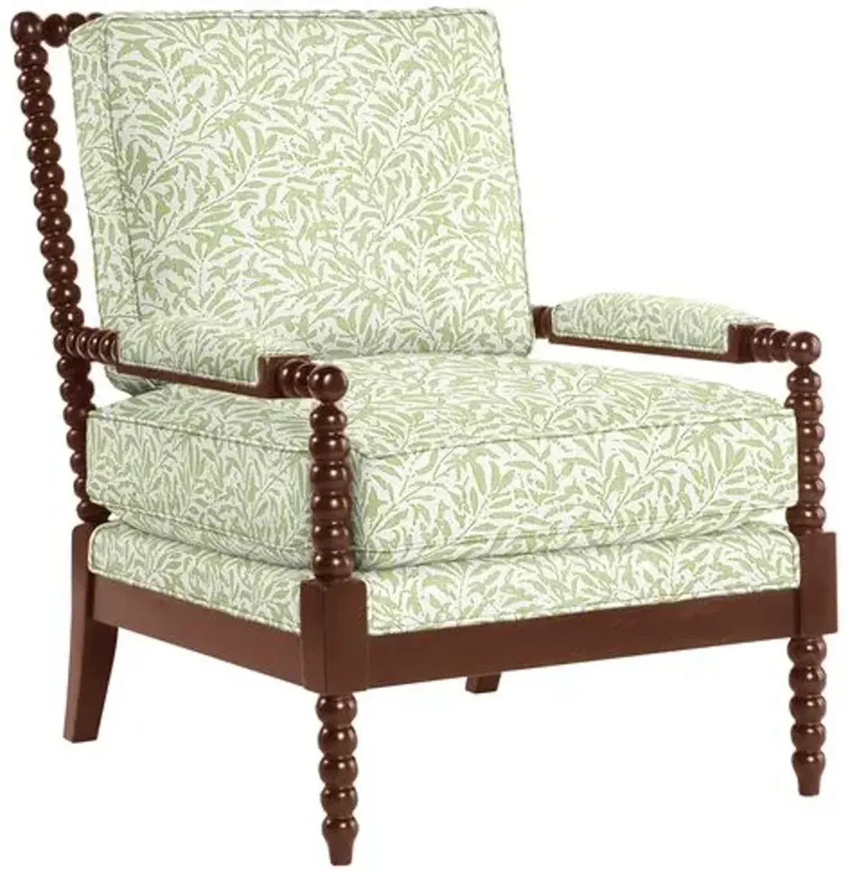 Bankwood Spindle Chair - Lunden Floral - Handcrafted - Green