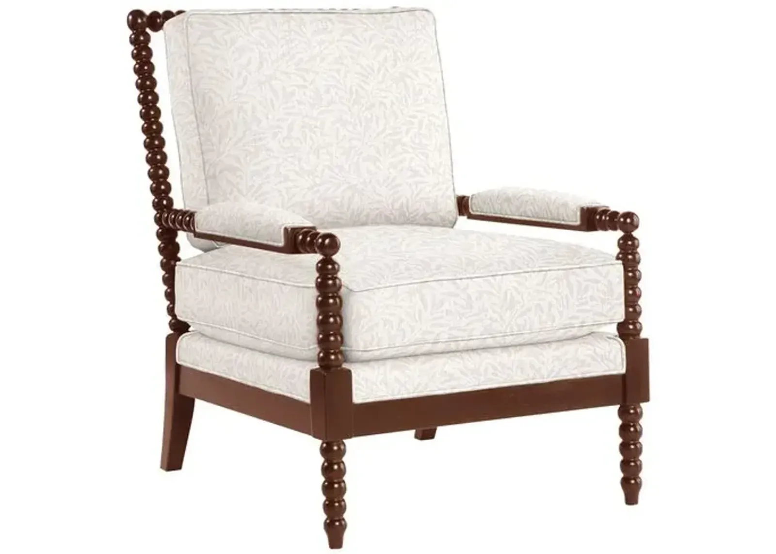 Bankwood Spindle Chair - Lunden Floral - Handcrafted - Ivory