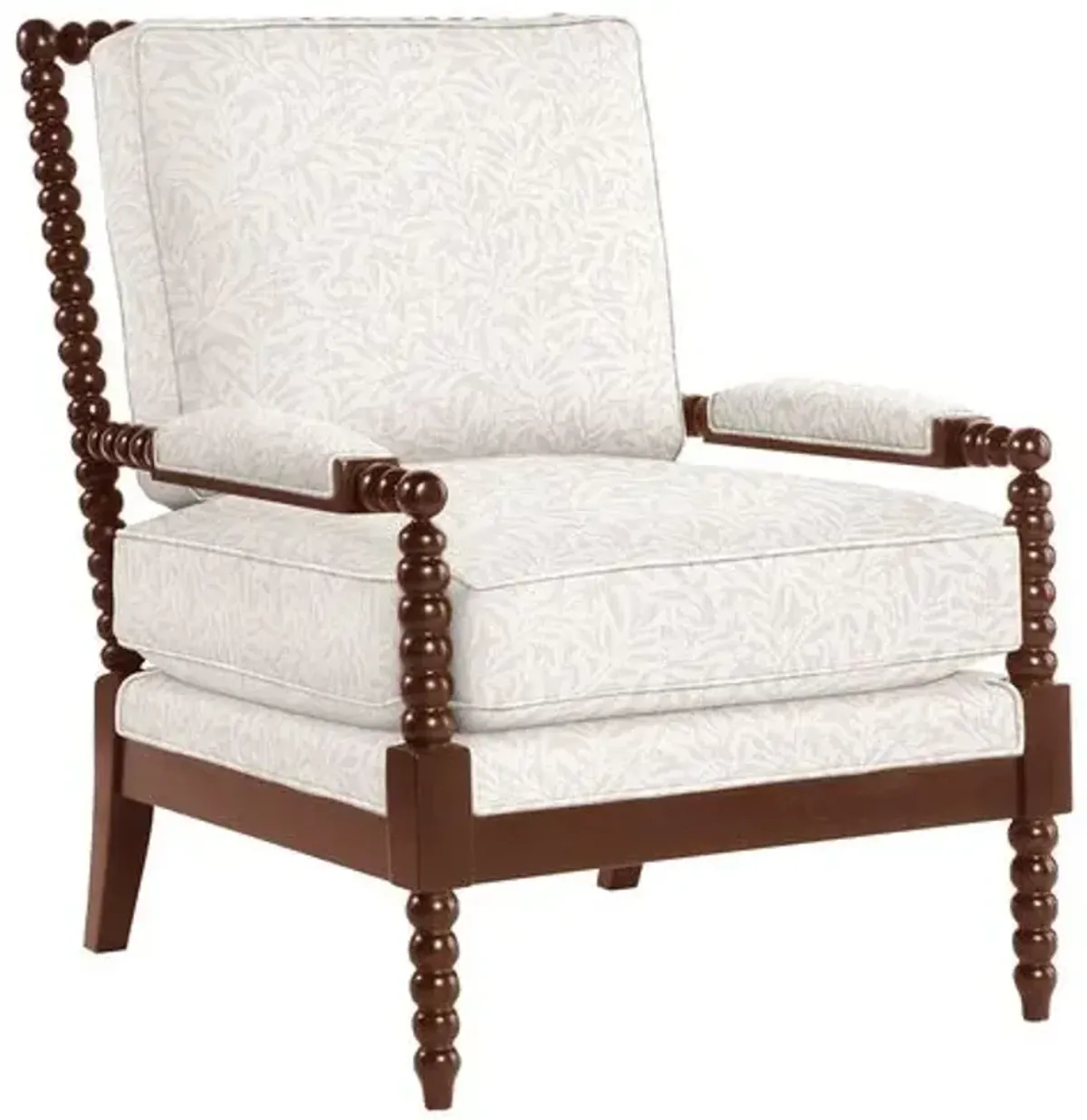 Bankwood Spindle Chair - Lunden Floral - Handcrafted - Ivory