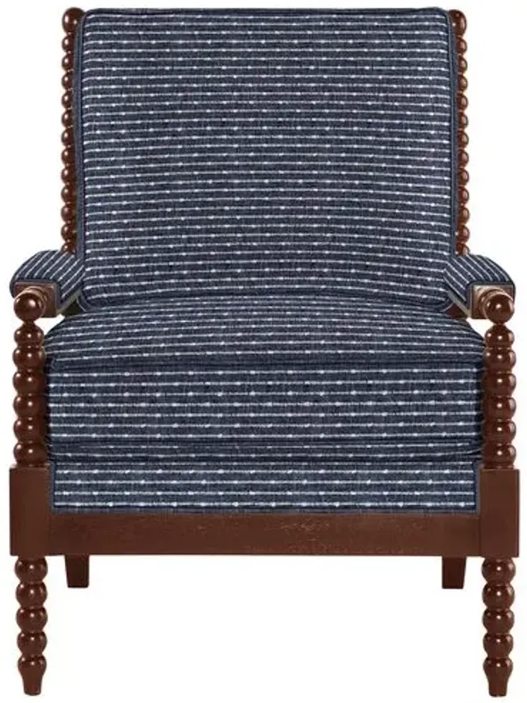 Bankwood Spindle Chair - Marina Stripe - Handcrafted - Blue