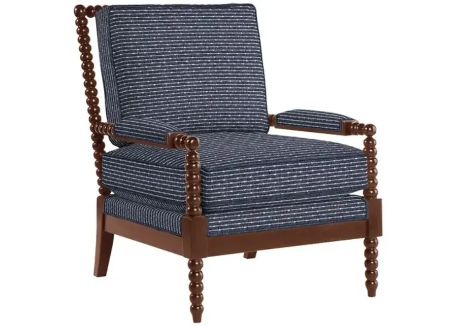 Bankwood Spindle Chair - Marina Stripe - Handcrafted - Blue