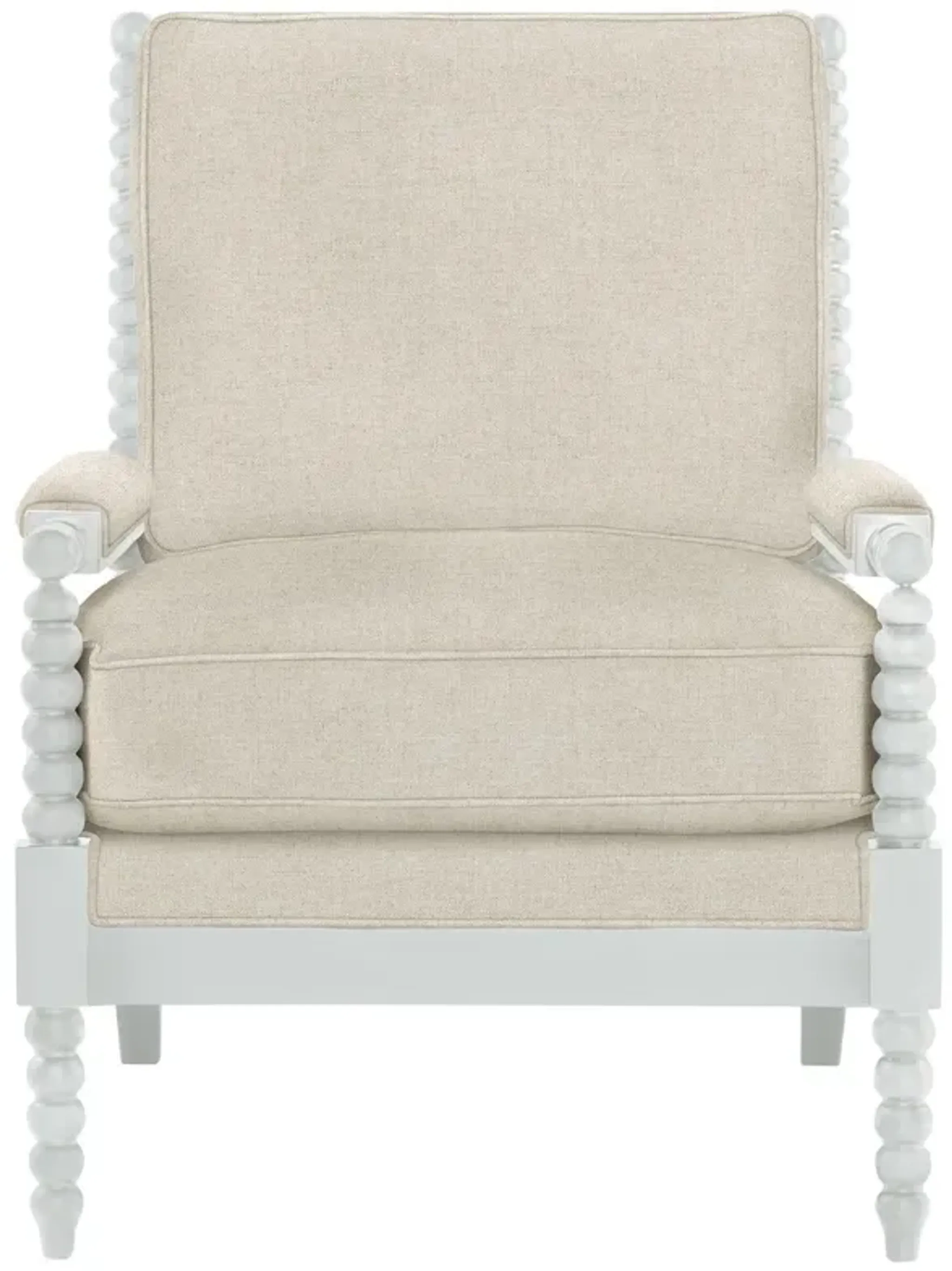Bankwood White Spindle Chair Crypton Linen Handcrafted Ivory One Kings ...