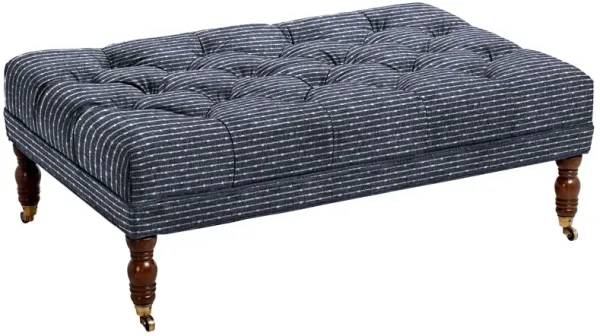 Anna Cocktail Ottoman, Marina  Stripe