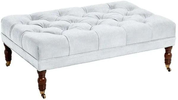 Anna Cocktail Ottoman, Inside Out Ticking Stripe