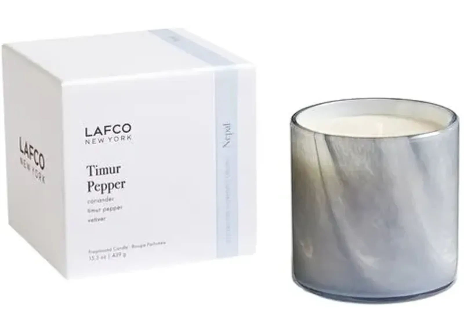 15.5oz Timur Pepper Candle - LAFCO New York - Gray