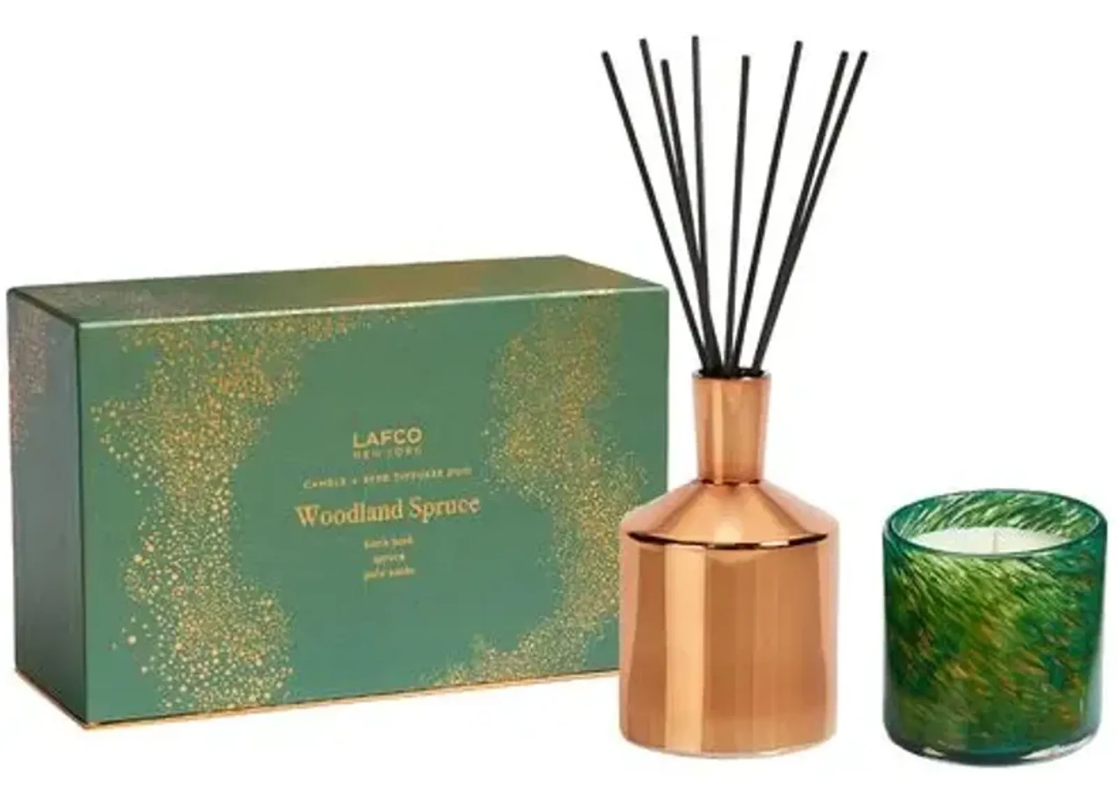 Woodland Spruce Classic Candle & Diffuser Duo - LAFCO New York - Green