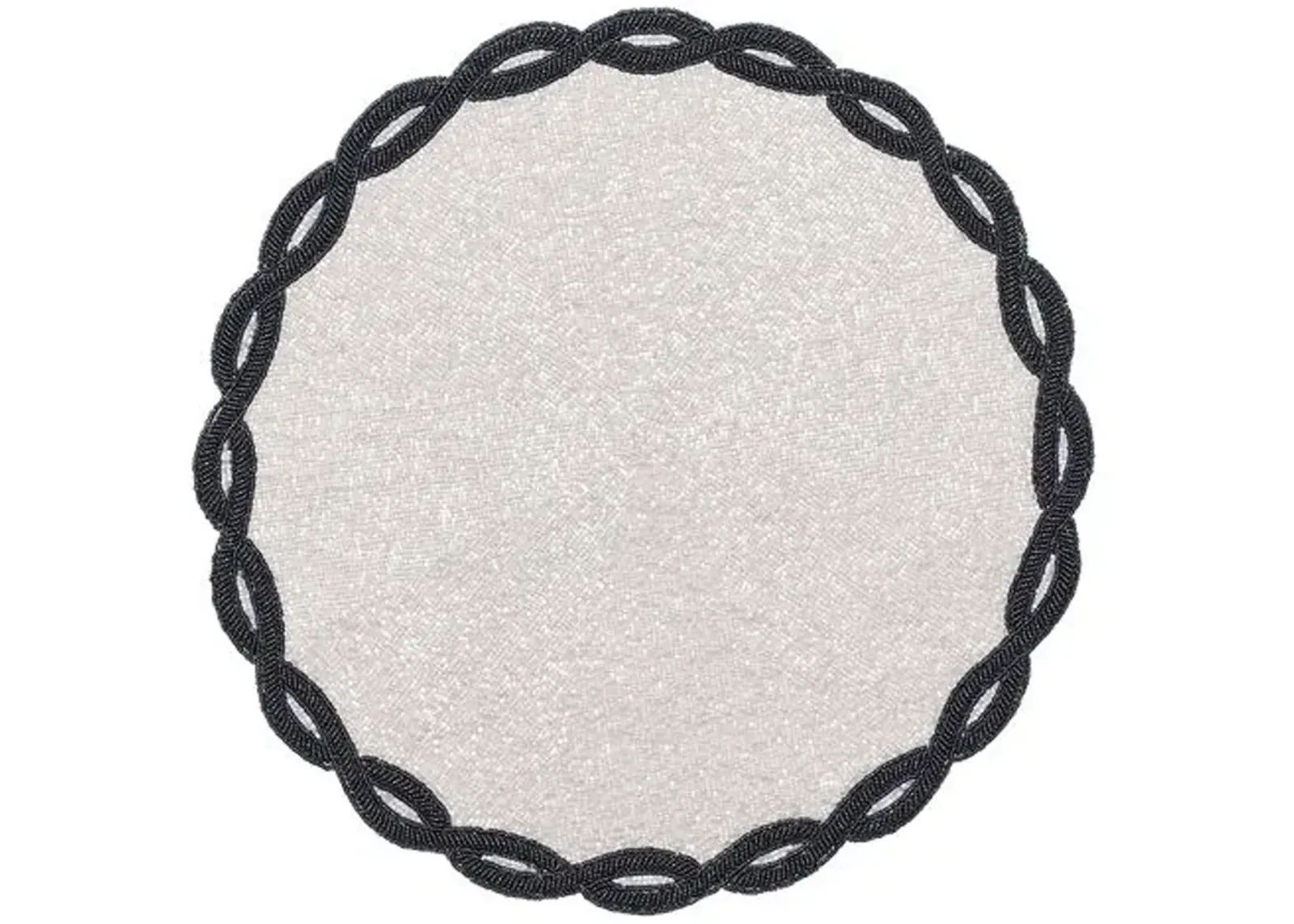 Set of 4 Infinity Placemats - White & Navy - Kim Seybert - Multi