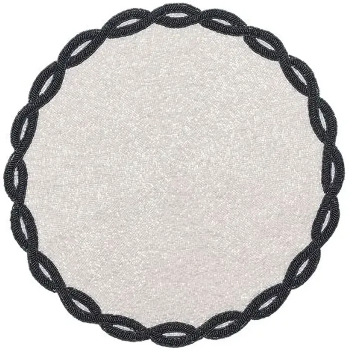 Set of 4 Infinity Placemats - White & Navy - Kim Seybert - Multi